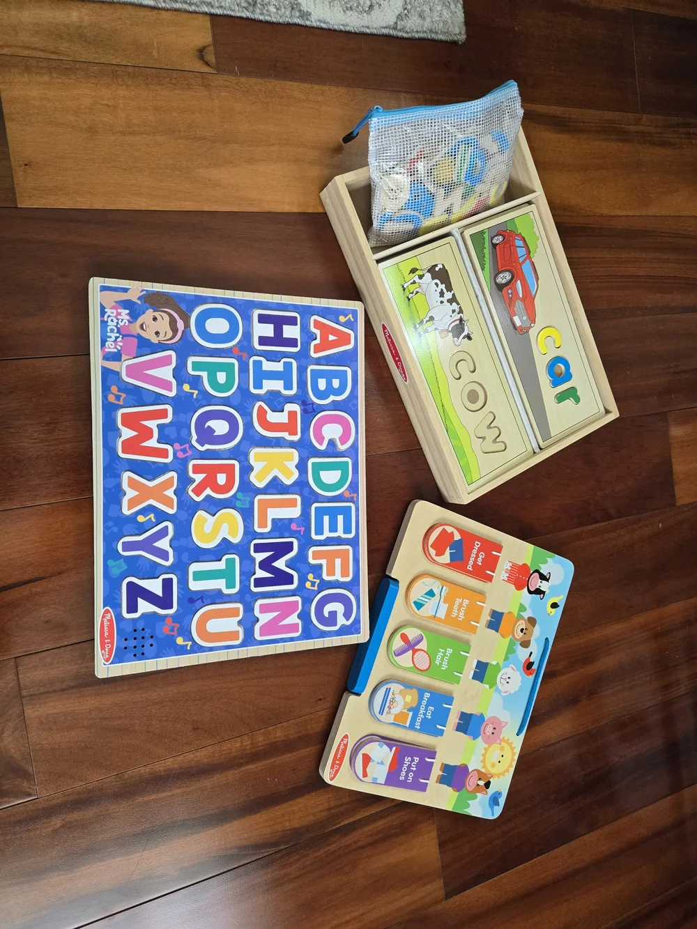 Wooden ABC Puzzle and Matching Toys Set - Multicolor